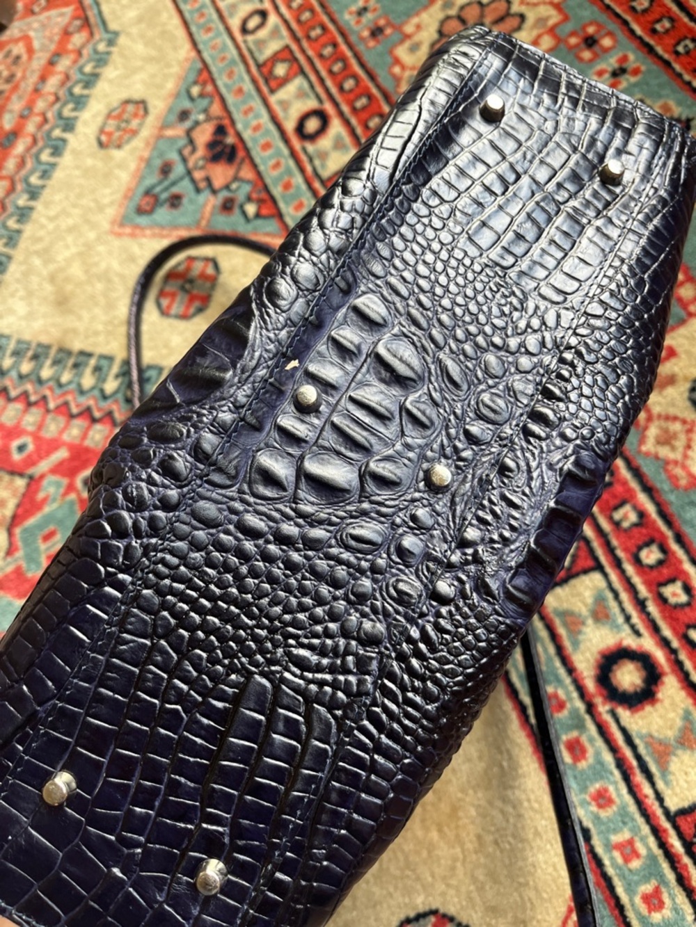 Holden handmade leather tote, Ireland, purple croc - Picture 6 of 7